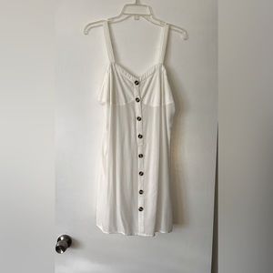 J for Justify Rayon White Button Down Sleeveless Long Top